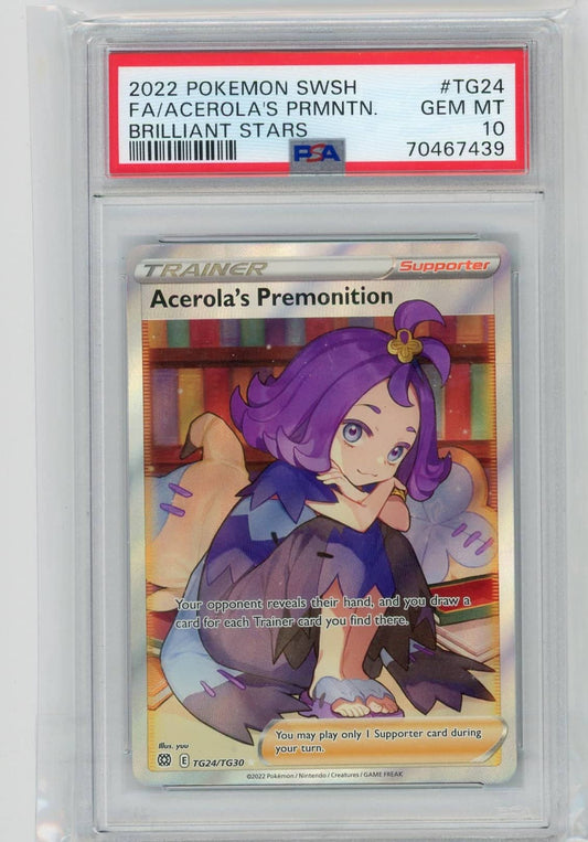Acerola's Premonition Full Art 2022 Pokemon Brilliant Stars PSA 10 – Official Pokemon TCG Product