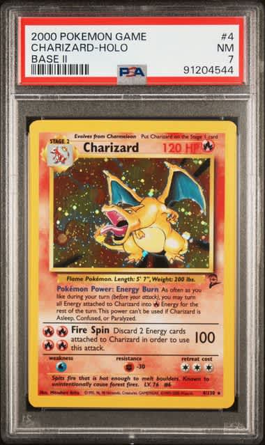 Charizard 2000 Pokemon Base Set 2 Holo #4/130 PSA 7 – Official Pokemon TCG Product