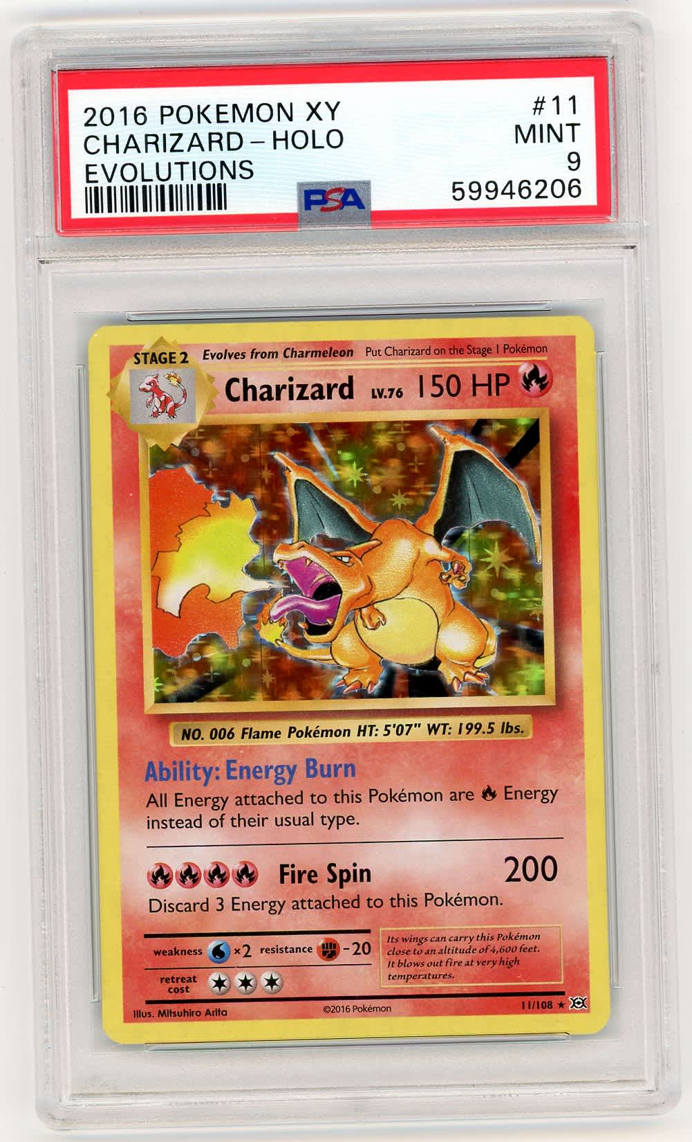 Charizard Pokemon XY Evolutions Holofoil #11/108 PSA 9 – Official Pokemon TCG Product