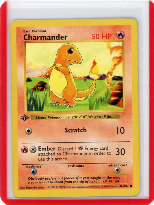 Charmander 1999 Pokemon Base Set 1st Edition 46/102 – Official Pokemon TCG Product