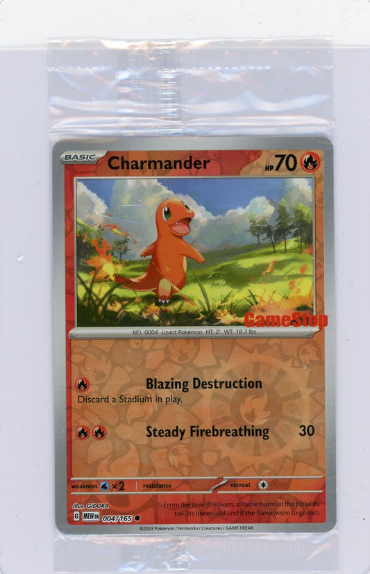 Charmander Pokemon Reverse Holofoil (GameStop Exclusive) Sealed #006/165 – Official Pokemon TCG Product