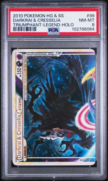 Darkrai & Cresselia Legend Pokemon HG &SS Triumphant #99/102 PSA 8 (Top) – Official Pokemon TCG Product