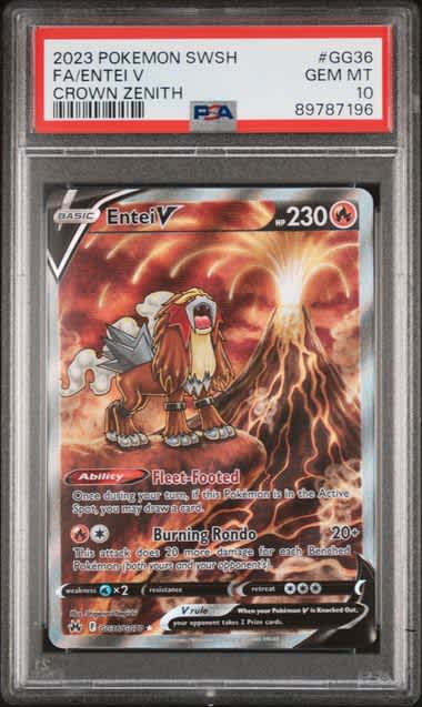 Entei V Pokemon Crown Zenith Galarian Gallery #GG36/GG70 PSA 10 – Official Pokemon TCG Product