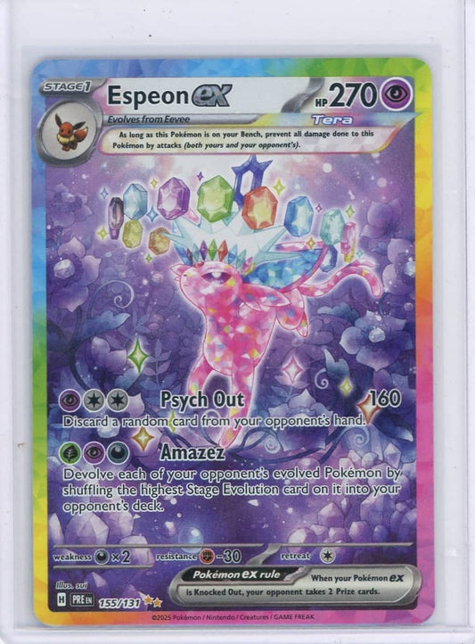 Espeon ex Pokemon Prismatic Evolutions Special Illustration Rare #155/131 – Official Pokemon TCG Product