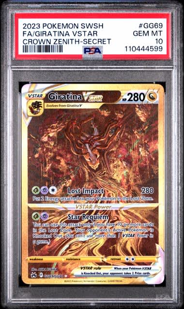 Giratina Vstar Pokemon Crown Zenith Galarian Gallery Gold Secret Rare #GG69/GG70 PSA 10 – Official Pokemon TCG Product