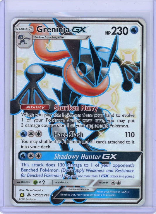 Greninja GX Pokemon Hidden Fates Shiny Full-Art #SV56/SV94 – Official Pokemon TCG Product
