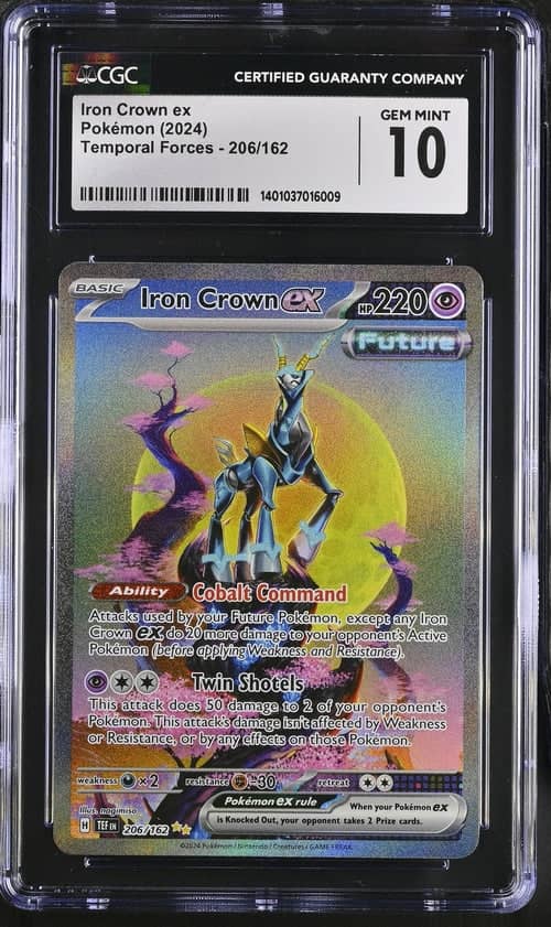 Iron Crown EX 2024 Pokemon Temporal Forces Special Illustration rare holo 206/162 CGC 10 – Official Pokemon TCG Product