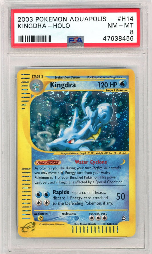 Kingdra 2003 Pokemon Aquapolis Holo #H14/H32 PSA 8 – Official Pokemon TCG Product
