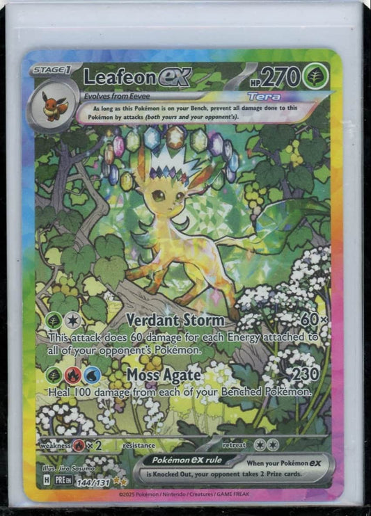 Leafeon ex Pokemon Prismatic Evolutions Special Illustration Rare #144/131 – Official Pokemon TCG Product