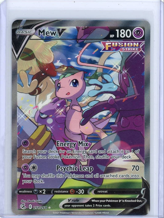 Mew V 2021 Pokemon Fusion Strike Alternate Full Art #251/264 – Official Pokemon TCG Product