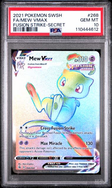 Mew Vmax Pokemon Fusion Strike Rainbow Secret Rare #268/264 PSA 10 – Official Pokemon TCG Product