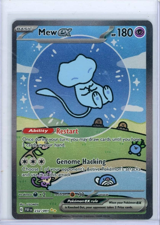 Mew ex Pokemon Paldean Fates Special Illustration Rare #232/091 (Bubble Mew) – Official Pokemon TCG Product