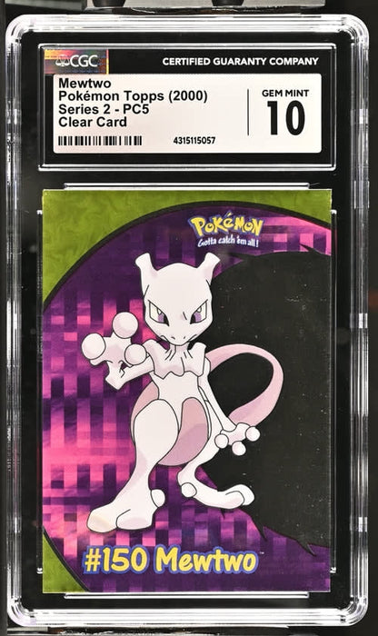 Mewtwo Clear Card 2000 Pokemon Topps S2 PC5 CGC 10 – Official Pokemon TCG Product