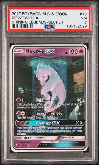 Mewtwo GX Pokemon Shining Legends Secret Rare #78/73 PSA 7 – Official Pokemon TCG Product