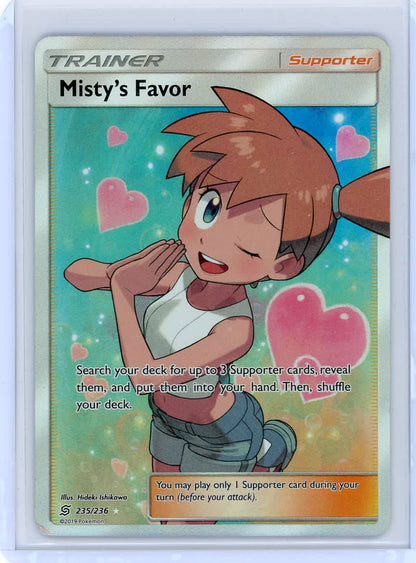 Misty's Favor Pokemon Sun & Moon Unified Minds Full-Art #235/236 (LP-) – Official Pokemon TCG Product