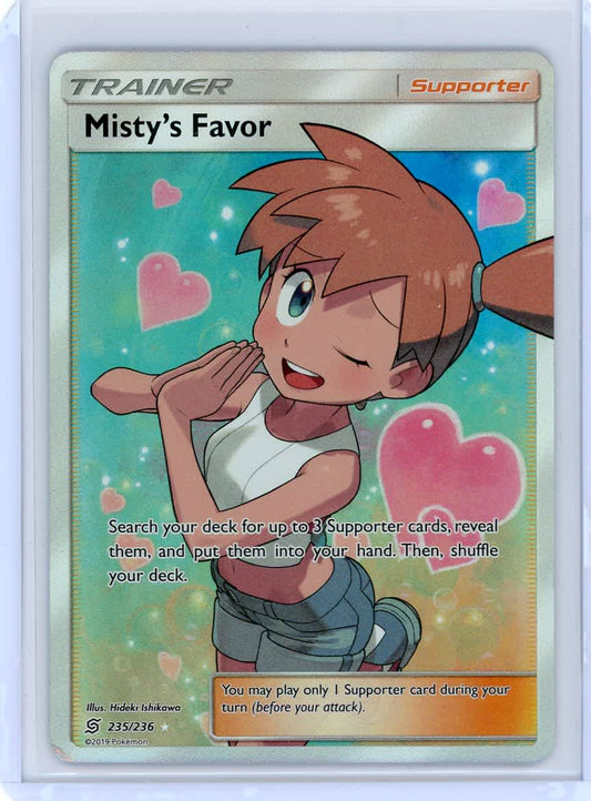 Misty's Favor Pokemon Sun & Moon Unified Minds Full-Art #235/236 (LP-) – Official Pokemon TCG Product