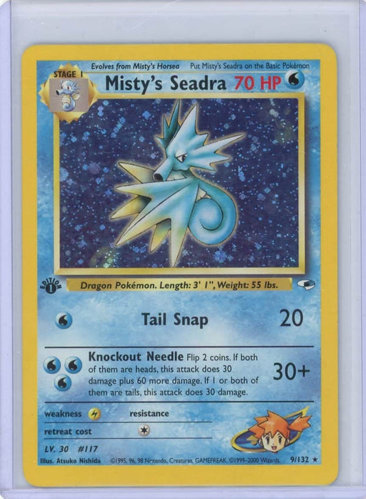 Misty's Seadra Pokemon Gym Heroes 1st Edition Holo #9/132 – Official Pokemon TCG Product