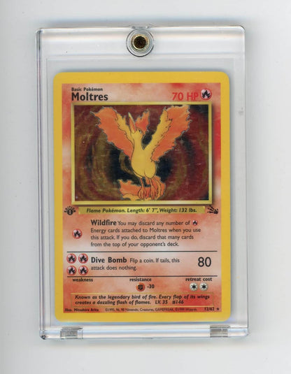 Moltres Pokemon 1st Edition Fossil Holo 12/62 – Official Pokemon TCG Product
