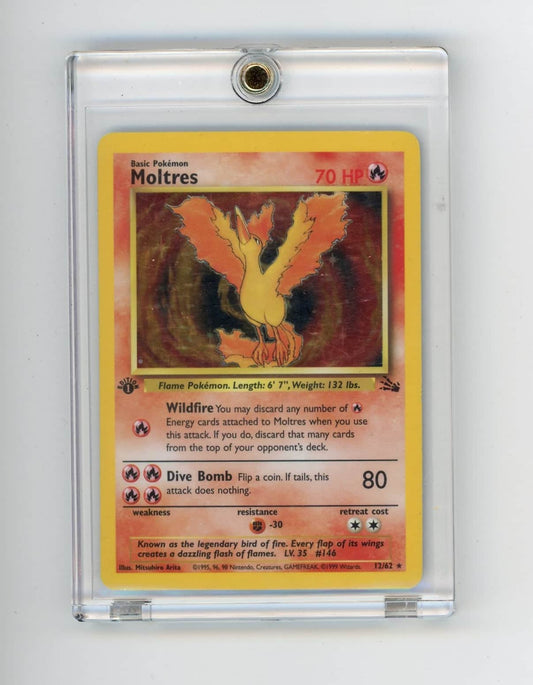Moltres Pokemon 1st Edition Fossil Holo 12/62 – Official Pokemon TCG Product
