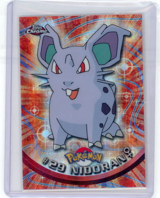 Nidoran 2000 Topps Chrome Pokemon Tekno Refractor #29 – Official Pokemon TCG Product