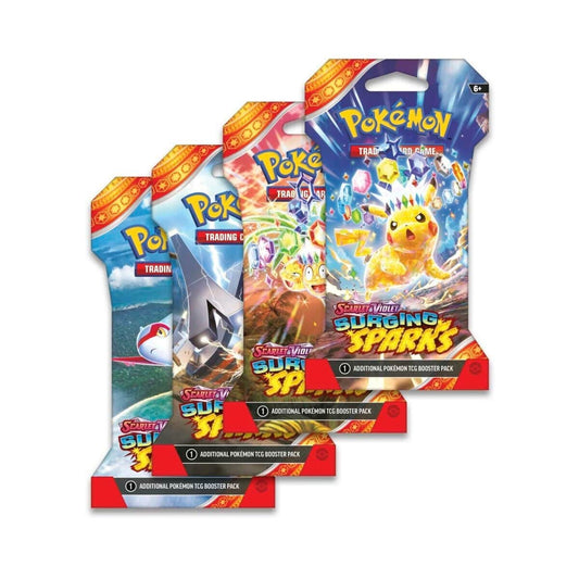 Pokemon TCG Surging Sparks Sleeved - Booster Packs SET OF 4 – Authentic Japanese Pokemon Cards
