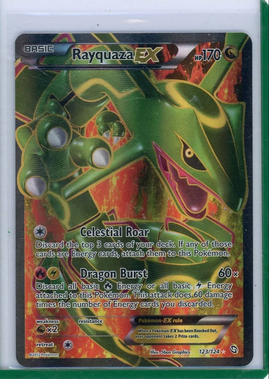 Rayquaza EX Pokemon Dragons Exalted Full-Art #123/124 – Official Pokemon TCG Product
