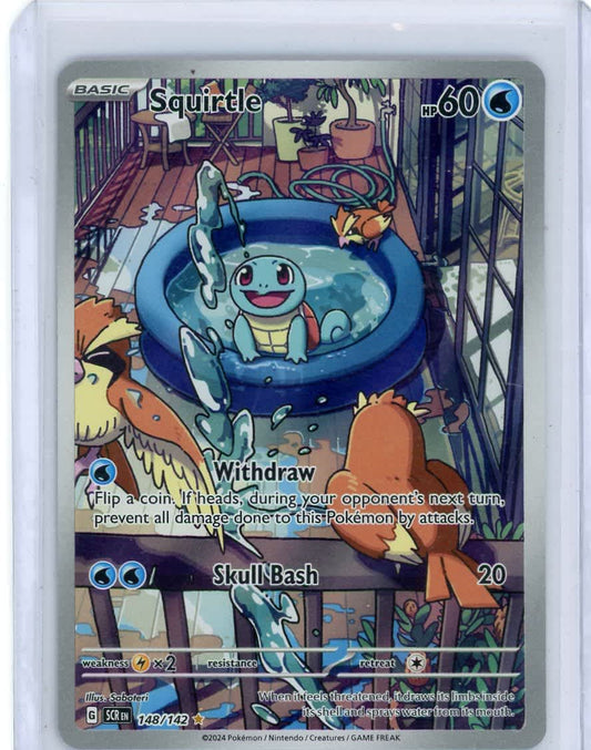 Squirtle Pokemon Stellar Crown Illustration Rare #148/142 – Official Pokemon TCG Product