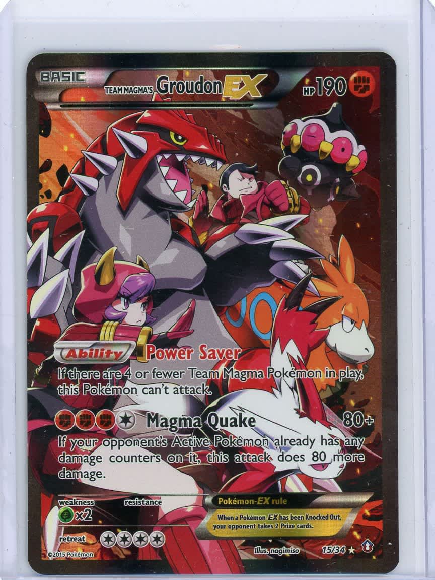 Team Magma's Groudon EX Pokemon Double Crisis #15/34 MP – Official Pokemon TCG Product