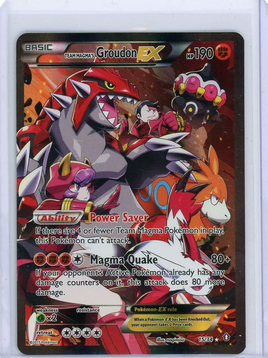Team Magma's Groudon EX Pokemon Double Crisis #15/34 MP – Official Pokemon TCG Product