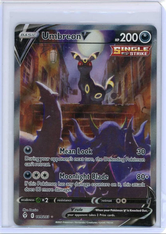 Umbreon V Pokemon Evolving Skies Alternate Full-Art #189/203 – Official Pokemon TCG Product