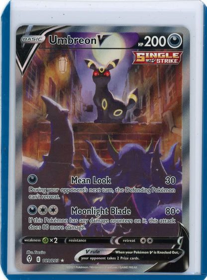 Umbreon V Pokemon Evolving Skies Illustration Rare holo 189/203 (LP/MP) – Official Pokemon TCG Product