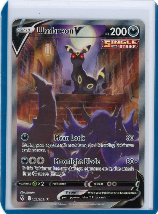 Umbreon V Pokemon Evolving Skies Illustration Rare holo 189/203 (LP/MP) – Official Pokemon TCG Product