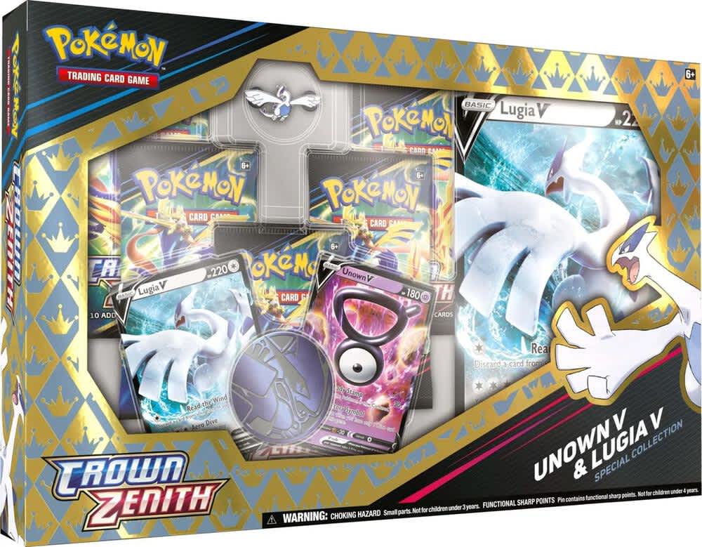 Unown V & Lugia V Pokemon Crown Zenith Special Collection Box – Official Pokemon TCG Product