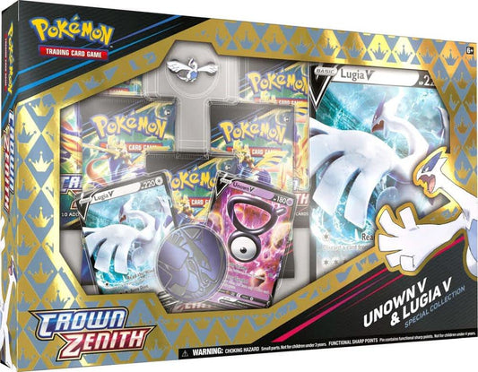 Unown V & Lugia V Pokemon Crown Zenith Special Collection Box – Official Pokemon TCG Product