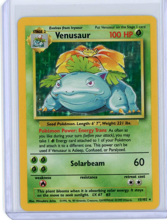 Venusaur Pokemon Base Set Holo #15/102 – Official Pokemon TCG Product