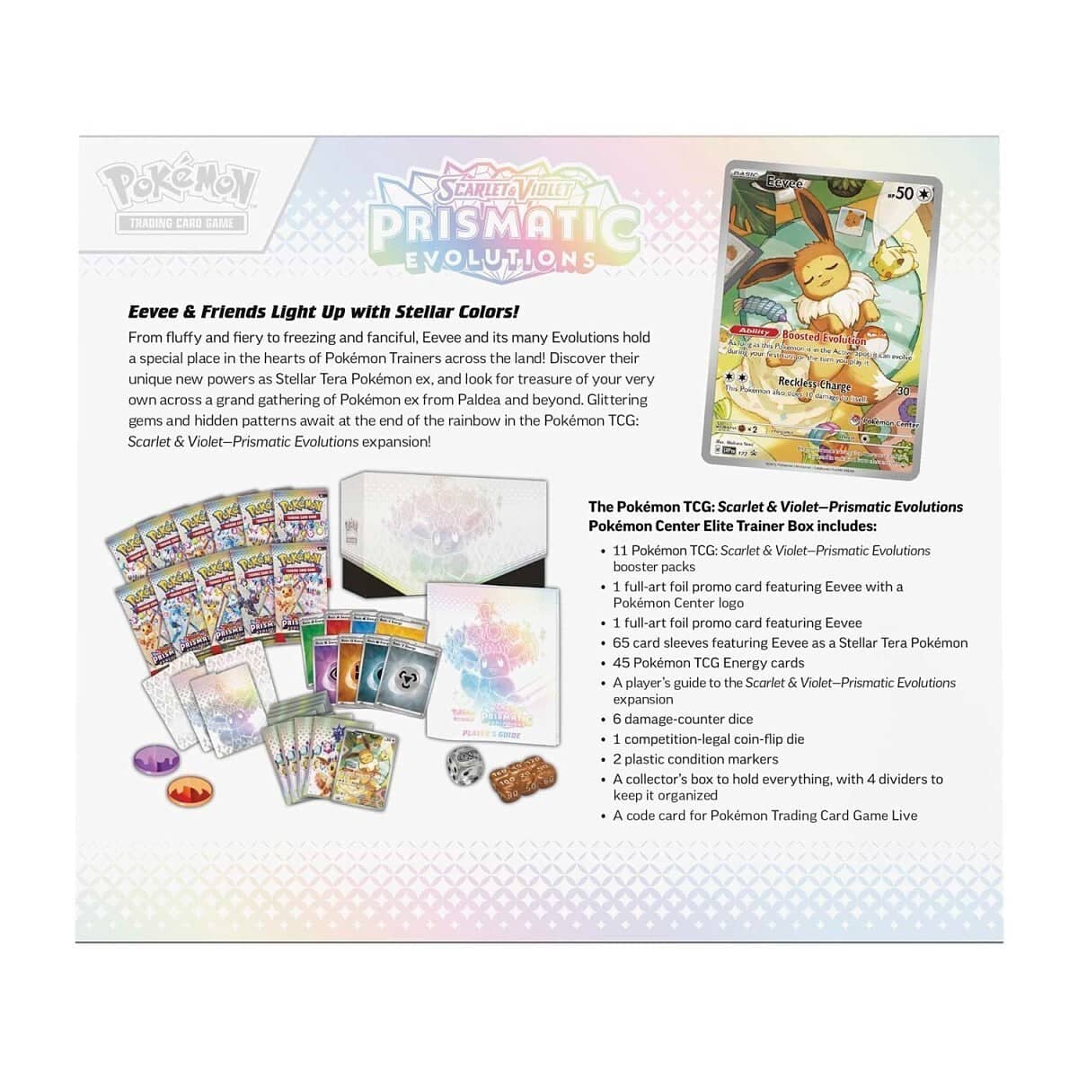 Pokemon TCG Prismatic Evolutions - Elite Trainer Box – Complete Trainer Kit with Accessories