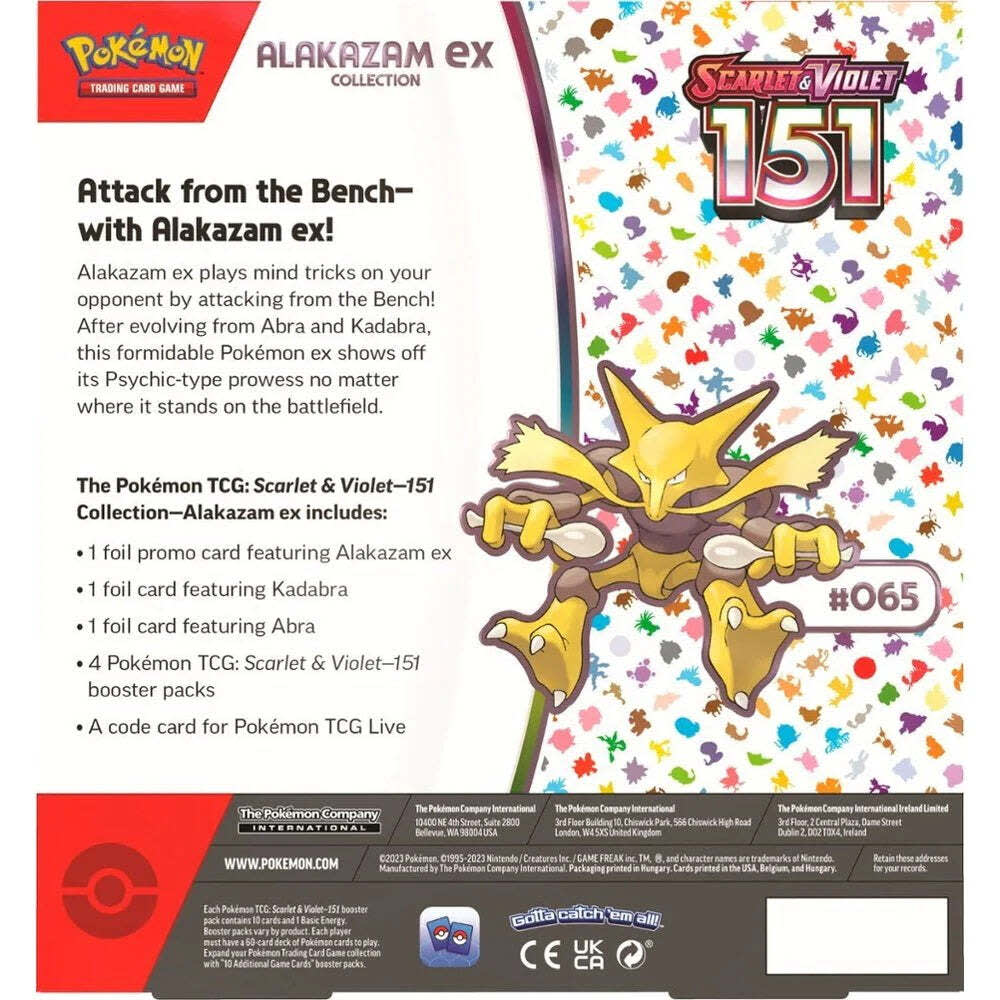 Pokemon TCG Scarlet & Violet 151 - Alakazam ex Collection Box – Official Pokemon TCG Product