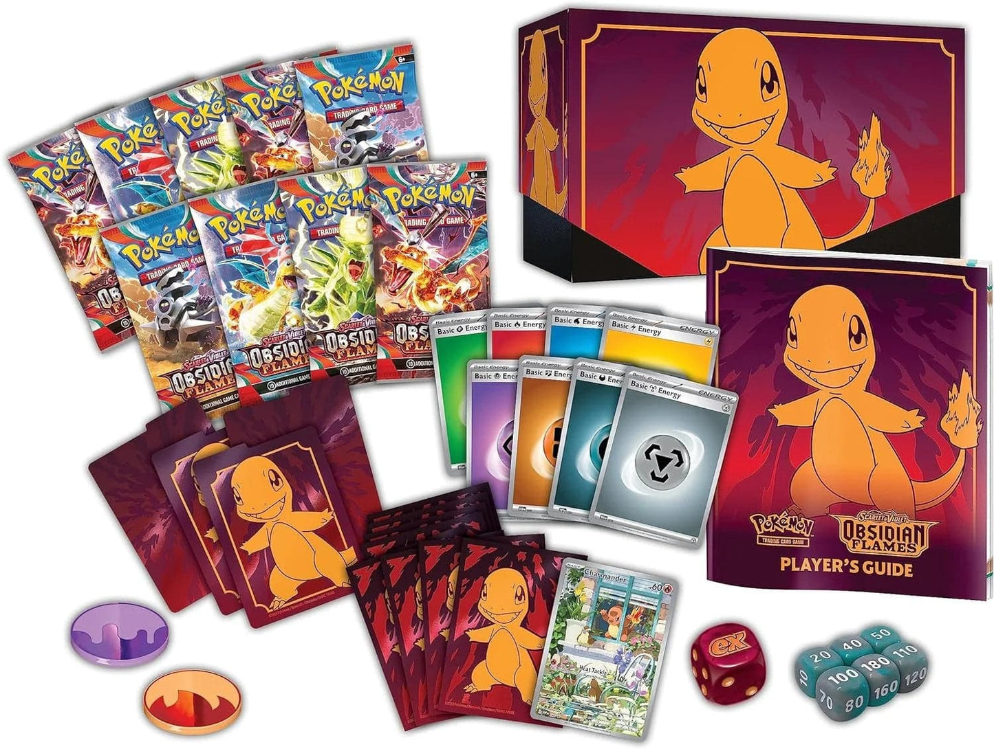 Pokemon TCG Scarlet & Violet 3 - Obsidian Flames Elite Trainer Box – Complete Trainer Kit with Accessories