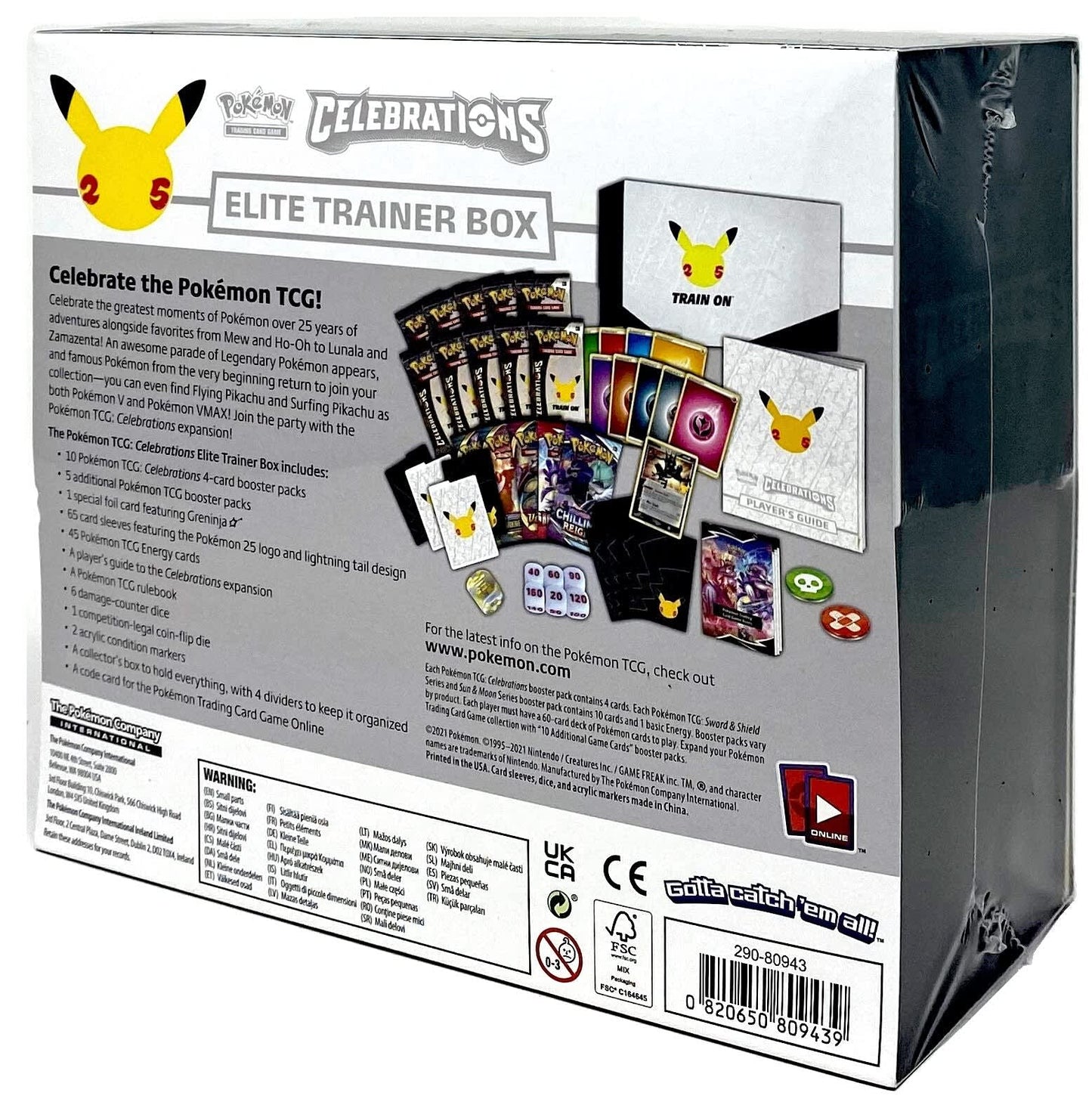 Pokemon TCG Celebrations - Elite Trainer Box (25th Anniversary) – Complete Trainer Kit with Accessories