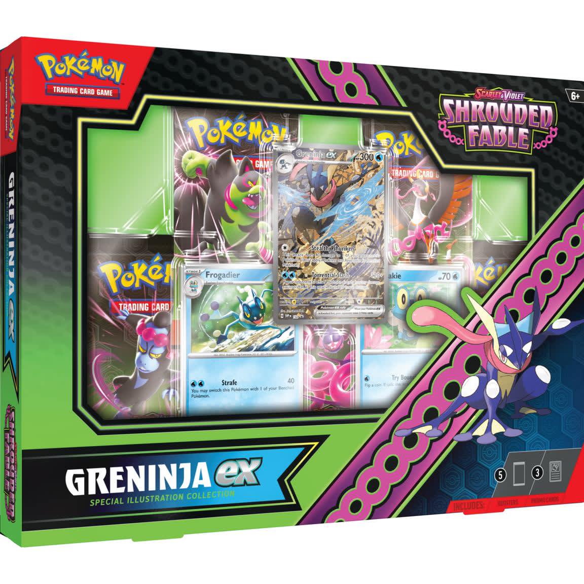 Pokemon Scarlet & Violet Shrouded Fable Kingdra/Greninja EX Special Illustration Collection – Official Pokemon TCG Product